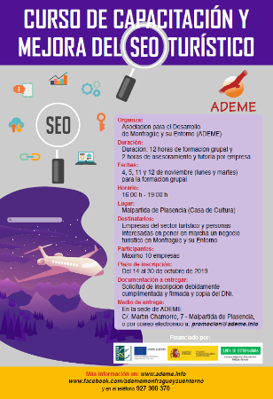 Imagen CURSO DE CAPACITACIÓN Y MEJORA DEL SEO TURÍSTICO